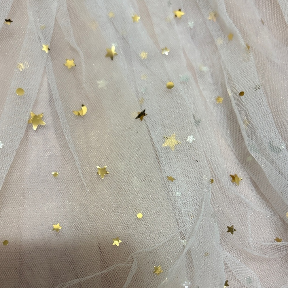 Pink and White Long Sleeve Dress with Star Accents - Picture 2 of 4